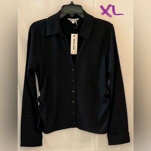 DKNY Midnight Black Button-Down Shirt